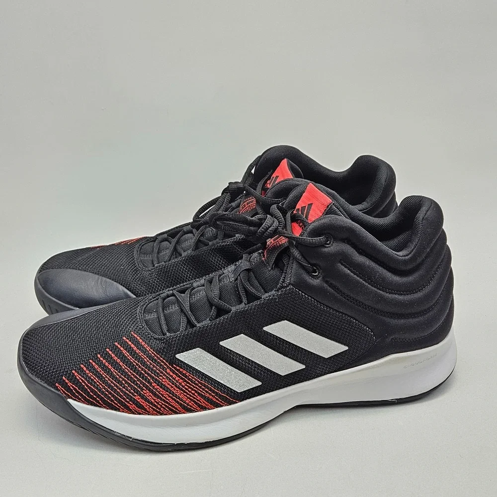 Adidas Pro Spark 2018 Black Red Silver Basketball Shoes Mens 15 F99892 - Picture 3 of 13